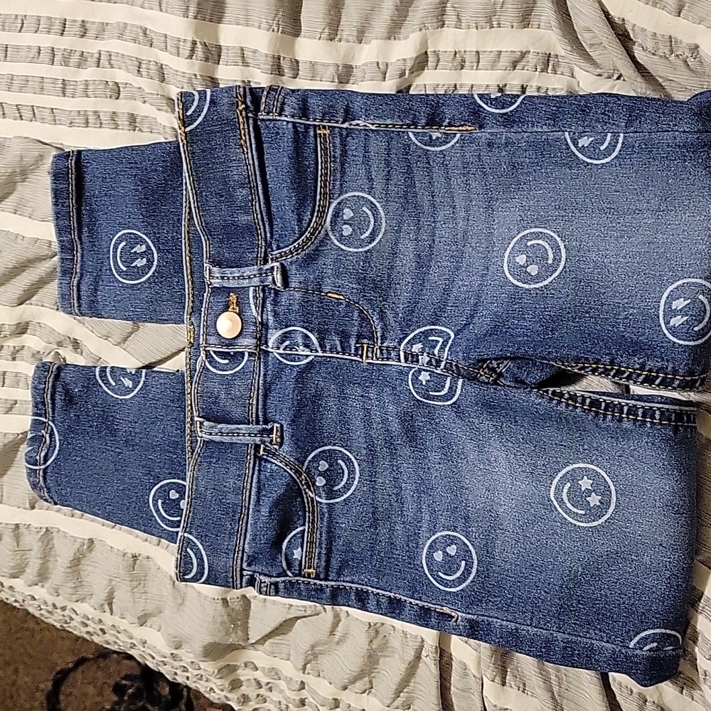 Wonder nation jegging girls happy face jean pants 6/6x
